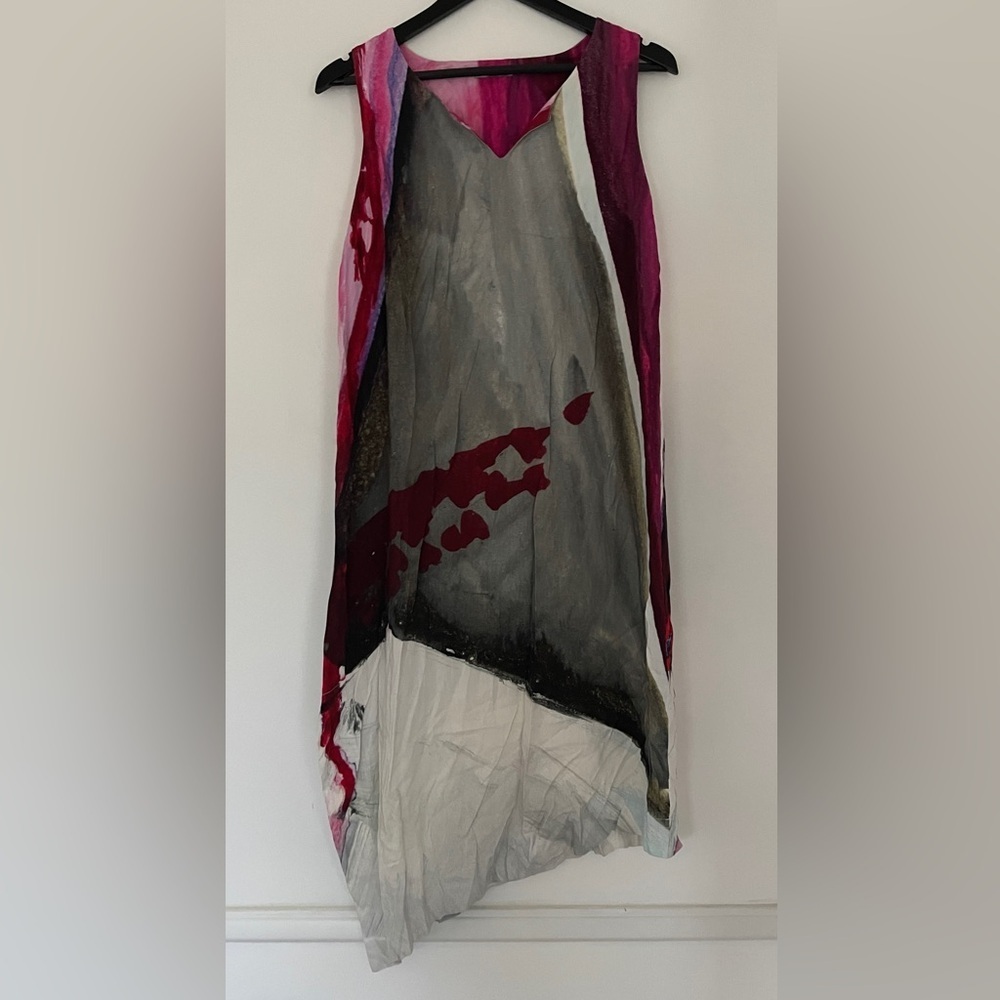 Chic Asymmetrical Dress in Gray and Pink